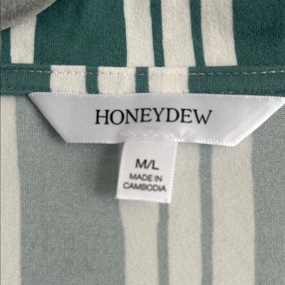 Honeydew Intimates Green and White Striped Pajama Set - Picture 2 of 3